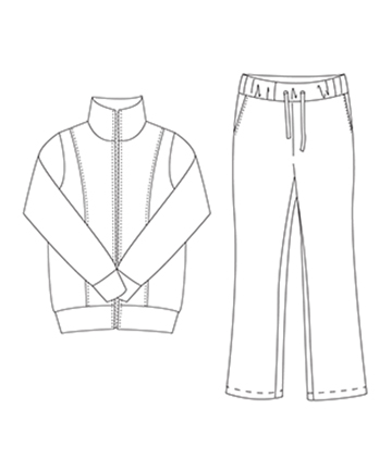 64-100 패턴인 P356 - Jogging suit (여성 트레이닝Set)