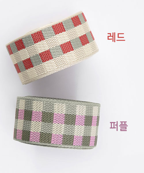 67-743 체크믹스 웨이빙끈 가방끈 38mm