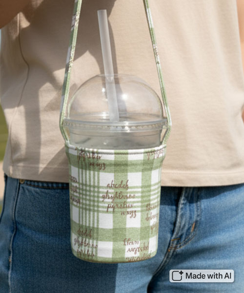 11-368 수입원단 코튼 옥스퍼드 체크&알파벳_그린