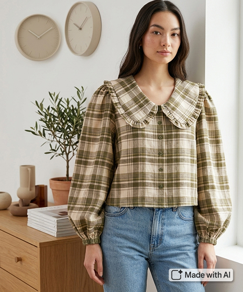 35-085 하마마츠 60수 린넨 타탄체크 프렌치린넨_베이지