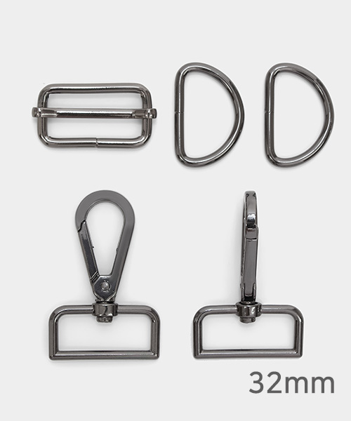 86-064 가방연결고리 세트 32mm_메탈그레이