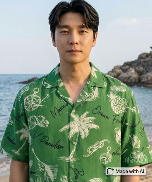 33-693 코스모 코튼 브로드 마린 파라다이스_그린